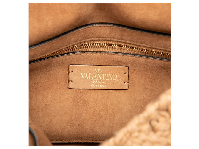 Bolso Satchel Roman Stud de punto beige tamaño Medium Valentino - vista 5