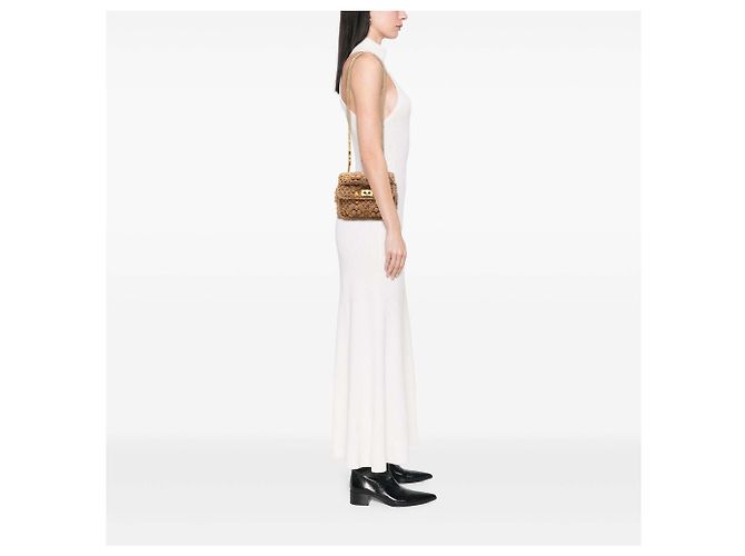 Bolso Satchel Roman Stud de punto beige tamaño Medium Valentino - vista 6