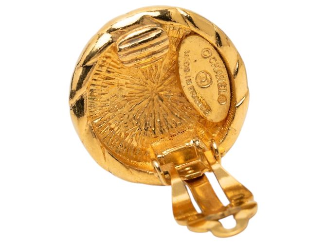 Orecchini a clip rotondi placcati oro Chanel Gold CC D'oro - vista 3