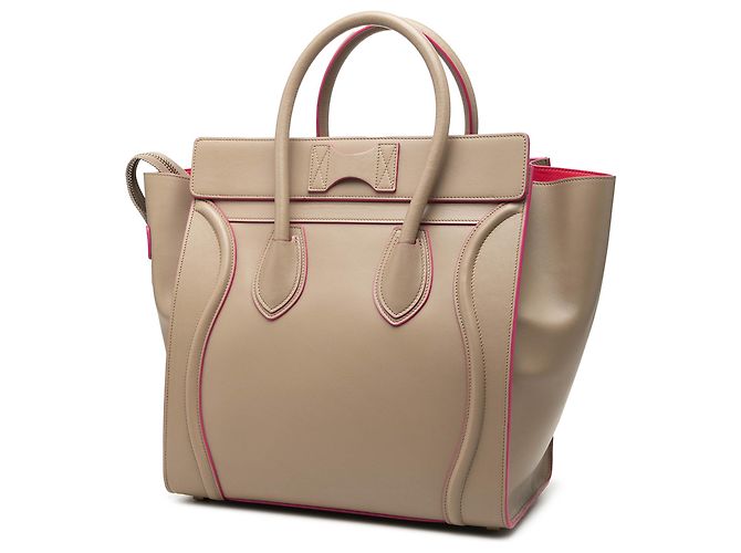Céline Celine Mini Luggage Tote in pelle di vitello liscia Beige - vista 2