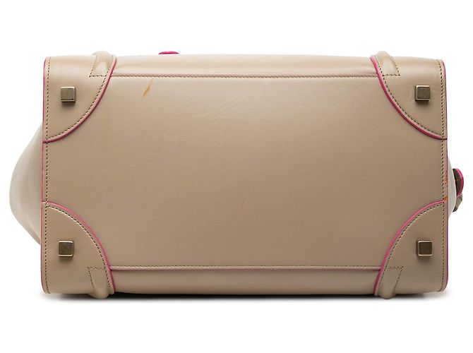 Céline Celine Mini Luggage Tote in pelle di vitello liscia Beige - vista 3