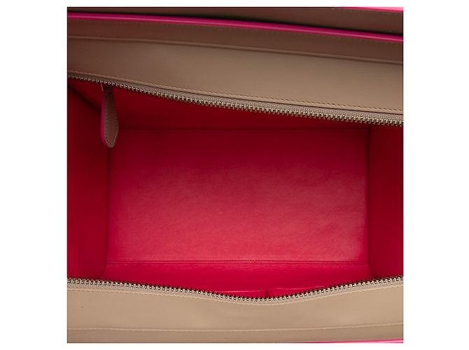 Céline Celine Mini Luggage Tote in pelle di vitello liscia Beige - vista 4
