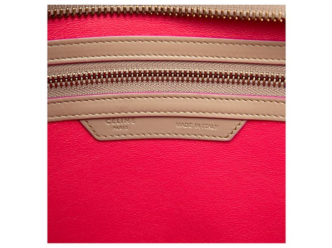 Céline Celine Mini Luggage Tote in pelle di vitello liscia Beige - vista 5