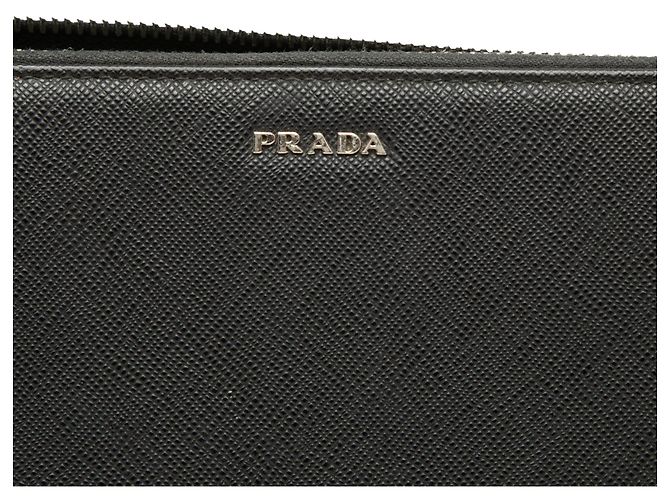 Carteira Longa Prada Black Saffiano com Zíper Preto - vista 5