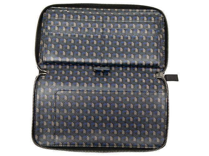 Carteira Longa Prada Black Saffiano com Zíper Preto - vista 6