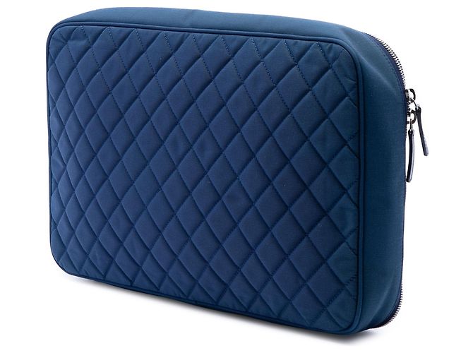 Custodia per laptop Chanel Blue CC Quilted Nylon - vista 2