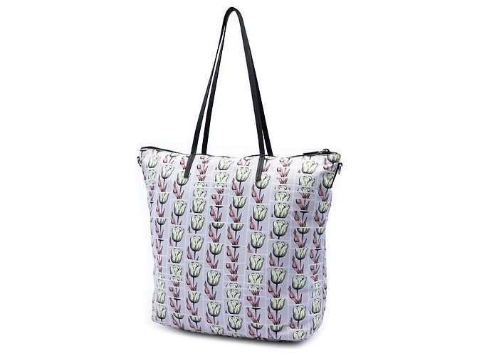 Borsa Satchel Prada in Tessuto Stampato Viola Porpora - vista 2
