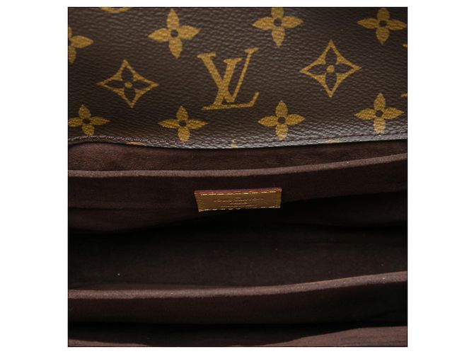 Louis Vuitton Brown Monogram Pochette Metis Marrone - vista 4