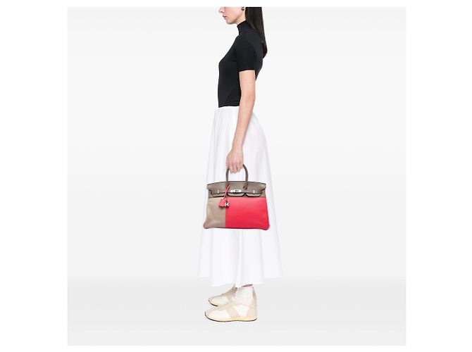 Hermès Pink Tricolor Clemence and Swift Birkin Cascade Retourne 35 Rosa - vista 6