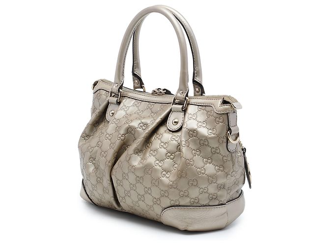 Borsa Satchel Gucci Gold Guccissima Sukey D'oro - vista 2