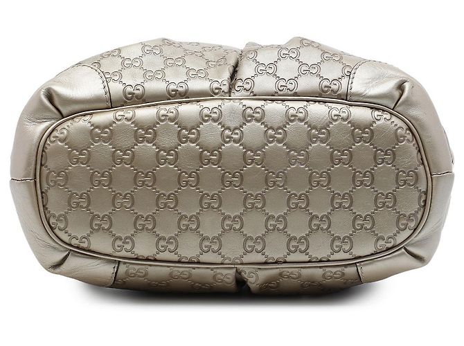 Borsa Satchel Gucci Gold Guccissima Sukey D'oro - vista 3