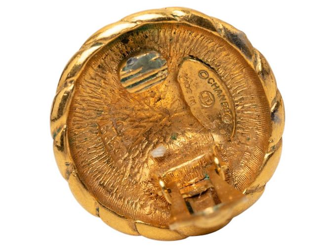 Orecchini a clip rotondi placcati oro Chanel Gold CC D'oro - vista 3