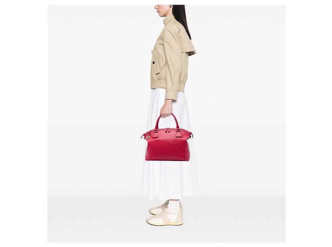 Borsa Dome Gucci Red Large Dollar Calfskin GG Charm Rosso - vista 5