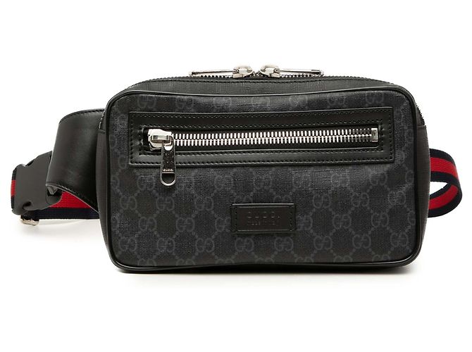 Borsa cintura Gucci Black GG Supreme Web Night Courrier Nero - vista 2