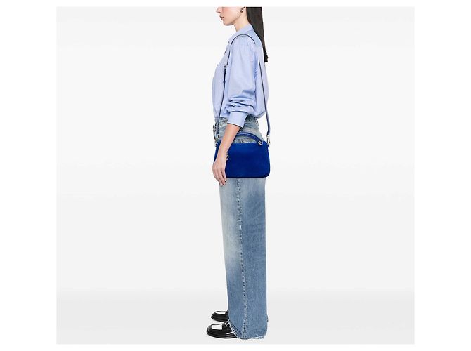 Dior Blue Suede Dune Flap Bag Dark blue - view 7