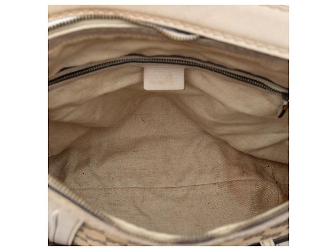 Borsa Satchel Running Gucci Beige Medium GG Canvas - vista 4