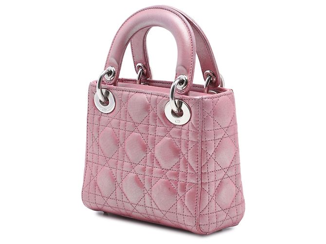 Dior Pink Mini Iridescent Lambskin Cannage Lady Dior Rosa - vista 2