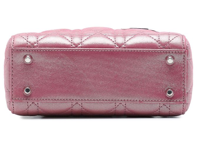 Dior Pink Mini Iridescent Lambskin Cannage Lady Dior Rosa - vista 3