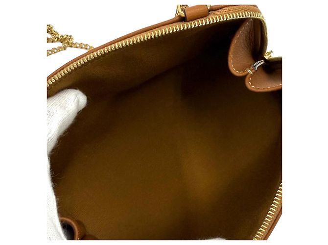 Céline Clutch com corrente Celine Triomphe em tela revestida branca Branco - vista 3