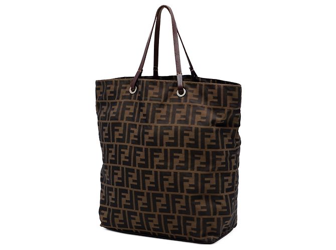 Borsa Tote Fendi in tela Zucca marrone - vista 2