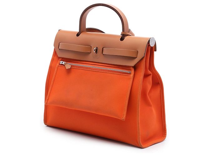 Hermès Orange Toile Herbag Zip 31 Laranja - vista 2