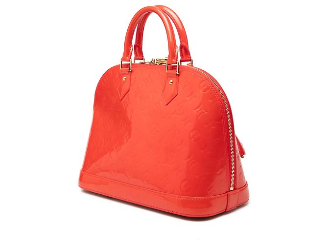 Louis Vuitton Orange Monogram Vernis Alma PM Arancione - vista 2
