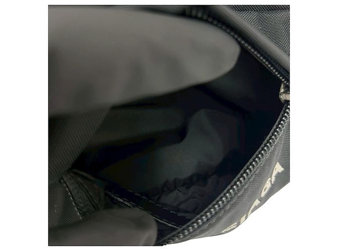 Borsa a cintura Balenciaga in nylon nero con logo Wheel - vista 6
