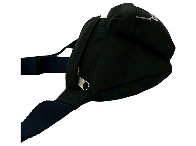 Borsa a cintura Balenciaga in nylon nero con logo Wheel - vista 7