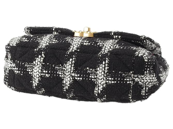 Chanel Black Medium Tweed 19 Flap Nero - vista 5