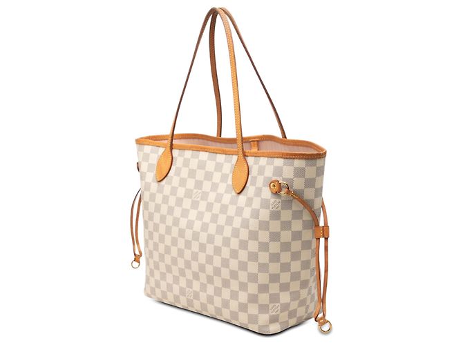 Louis Vuitton White Damier Azur Neverfull MM Bianco - vista 2