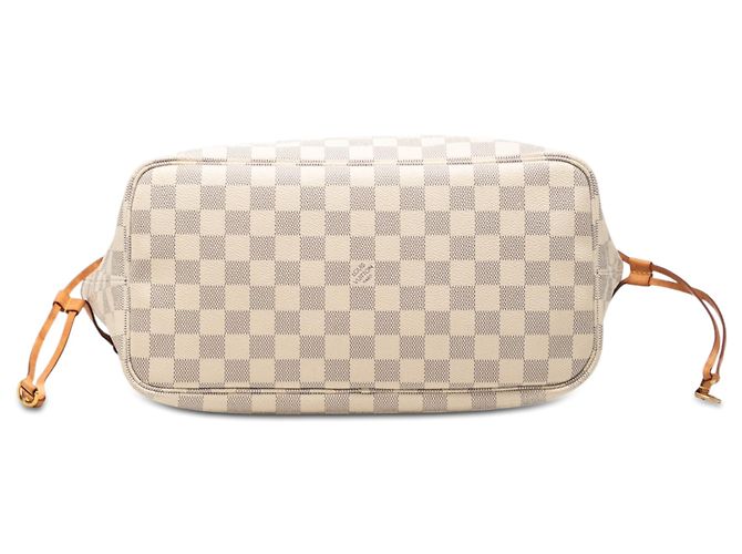 Louis Vuitton White Damier Azur Neverfull MM Bianco - vista 3