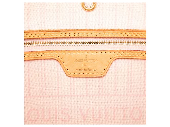 Louis Vuitton White Damier Azur Neverfull MM Bianco - vista 5