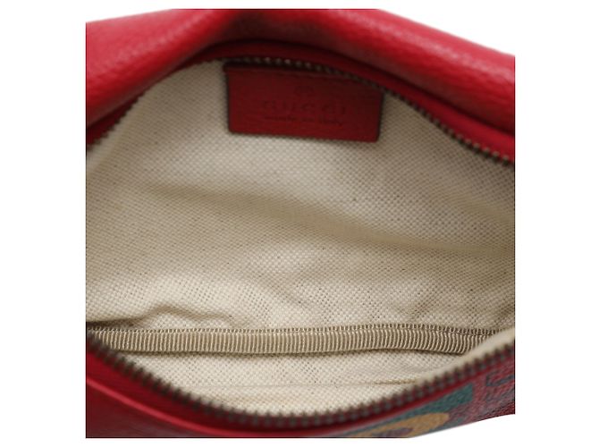 Borsa cintura Gucci Red Small in pelle di vitello grana grossa con logo Web Rosso - vista 4