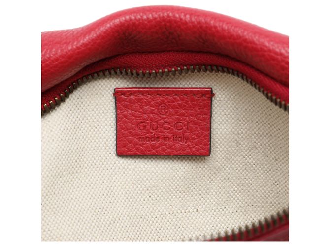 Borsa cintura Gucci Red Small in pelle di vitello grana grossa con logo Web Rosso - vista 5