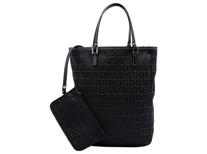 Fendi Tote aus schwarzem Zucchino-Canvas - Ansicht 5