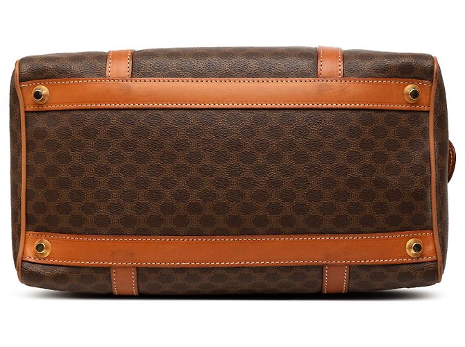 Céline Borsa Boston Celine in tela rivestita Macadam marrone - vista 3
