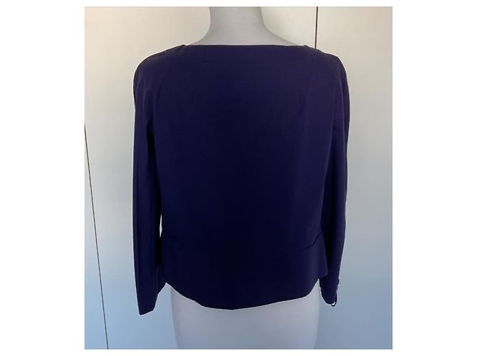 Paule Ka Kurze Jacke in Dunkellila oder Marineblau mit schwarzen Schnüren - Ansicht 7