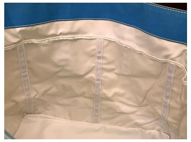 Borsa Tote Grande Chanel Surf Collection 2002 Bianco Rosso Blu - vista 10