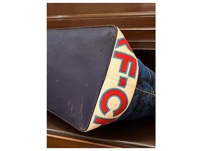 Borsa Tote Grande Chanel Surf Collection 2002 Bianco Rosso Blu - vista 3