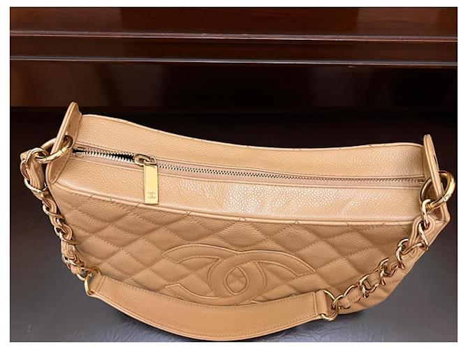 Borsa Chanel 19 Small Beige Caviar Leather - vista 7