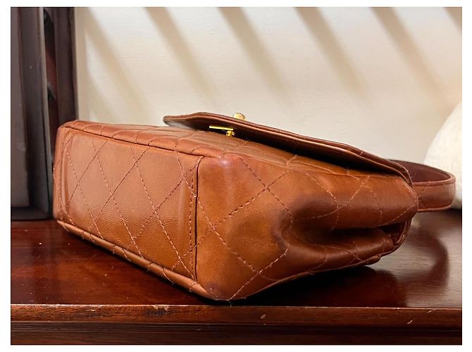 Mini borsa in pelle matelassé Chanel Rare Marrone - vista 7