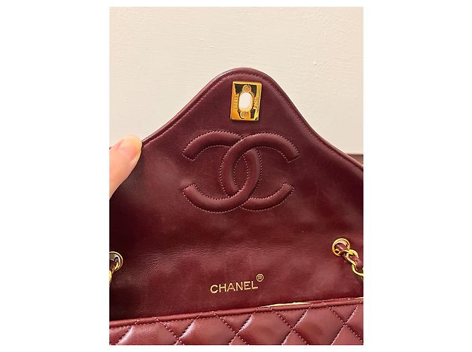 Chanel Classic Flap Bag Medium Burgundy aus gestepptem Lammleder Bordeaux - Ansicht 5