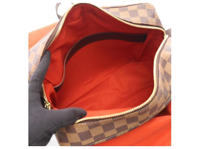 Borsa a tracolla Louis Vuitton Naviglio Damier Ebene Marrone - vista 3