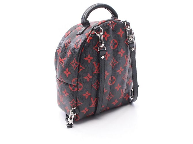 Zaino Louis Vuitton Palm Springs Mini Nero Rosso - vista 2