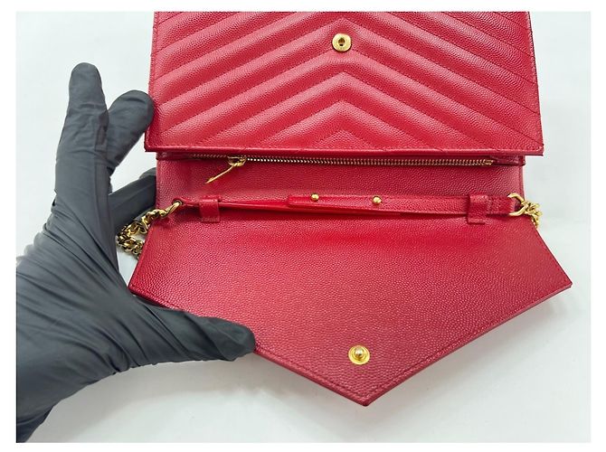 Borsa a tracolla Yves Saint Laurent Cassandra Rosso - vista 11