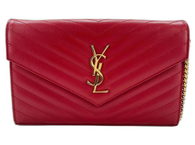 Borsa a tracolla Yves Saint Laurent Cassandra Rosso - vista 2