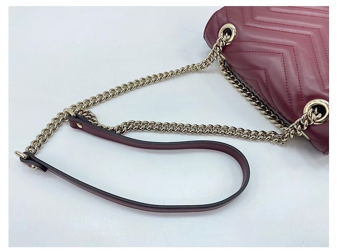 Borsa a tracolla Gucci GG Marmont Rosso Bordò - vista 10