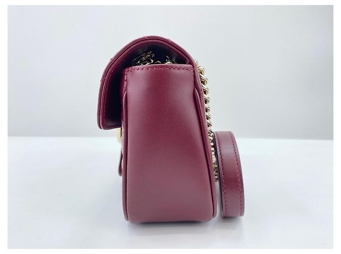 Borsa a tracolla Gucci GG Marmont Rosso Bordò - vista 4