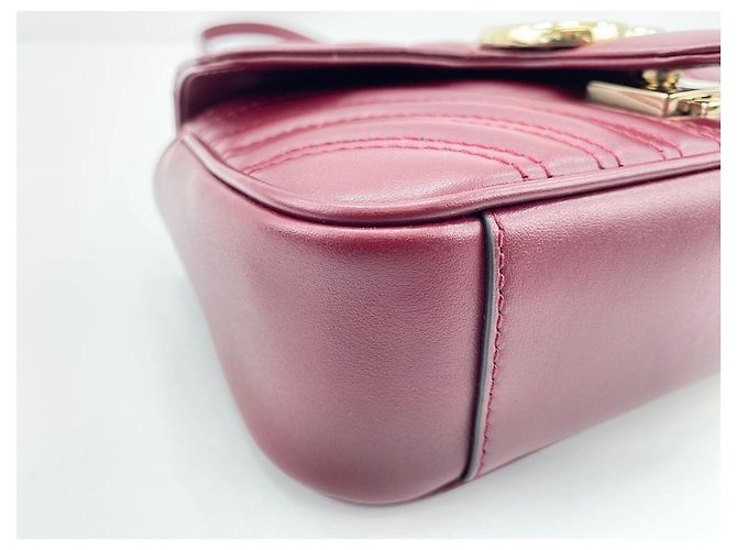 Borsa a tracolla Gucci GG Marmont Rosso Bordò - vista 7