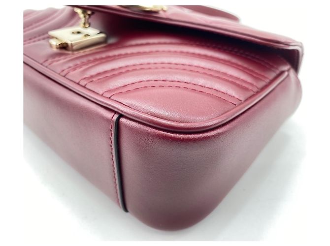 Borsa a tracolla Gucci GG Marmont Rosso Bordò - vista 8